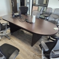 96" x 43" Espresso Oval Shaped Boardroom Table w/ Power Grommet